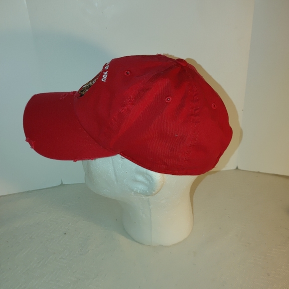 KBethos Bear Thinking of You Red Distressed Baseball Cap Logo Adjustable - Picture 3 of 9